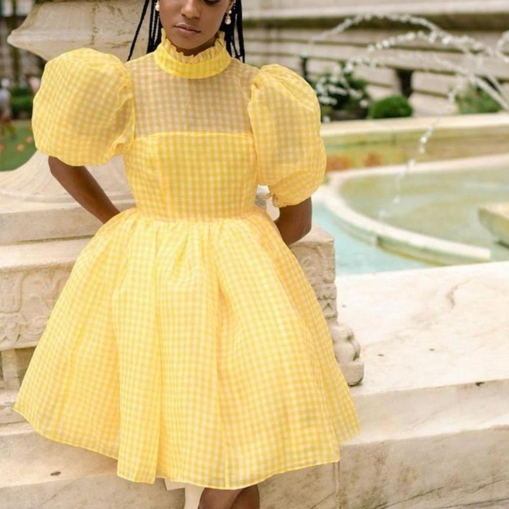 Selkie Buttercream Gingham Dress XS